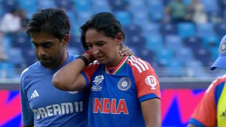 Harmanpreet Kaur retires hurt after neck Injury in India’s narrow win over Pakistan